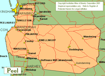 Peel Wine region map