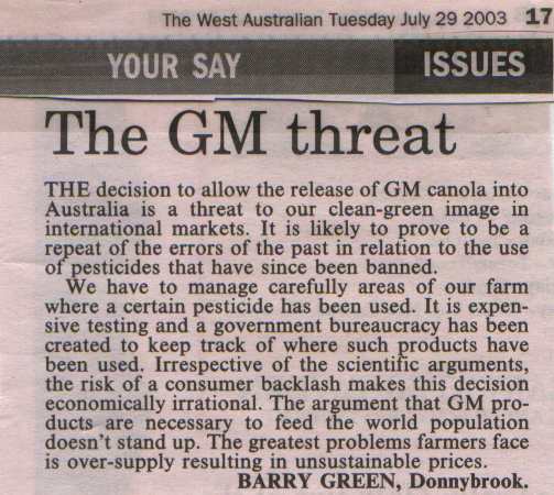 The threat of GM foods