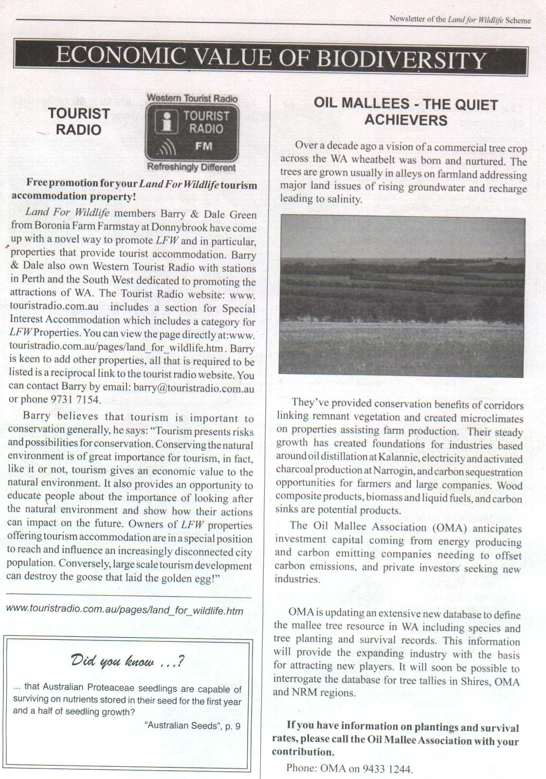 Economic value of bio-diversity, Land for Wildlife
